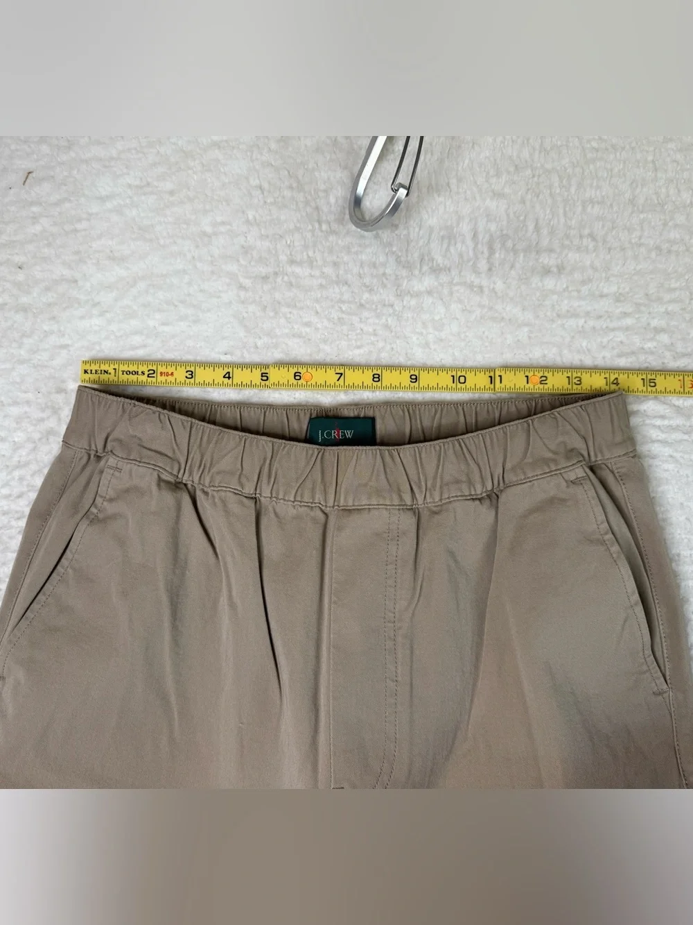 J. Crew Drawstring Pant in Stretch Cotton Blend Pants Khaki Men's Small CK691 - Picture 11 of 12